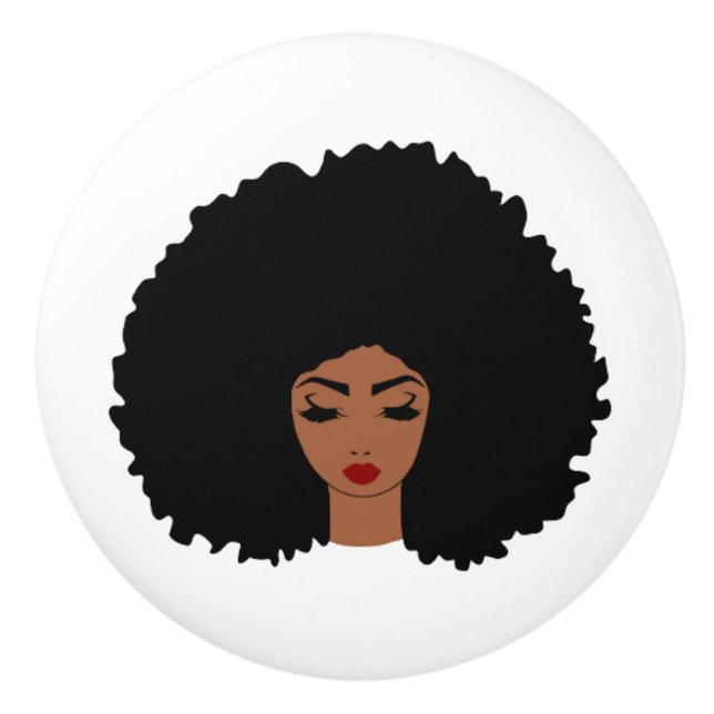 Ceramic Afro Door Knob (Front)