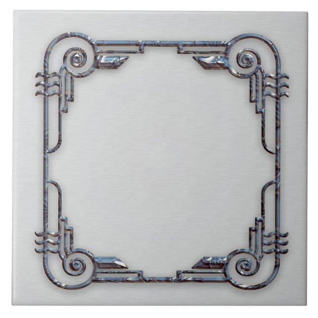 Ceramic Art Deco Frame Tile. Ceramic Tile (Front)