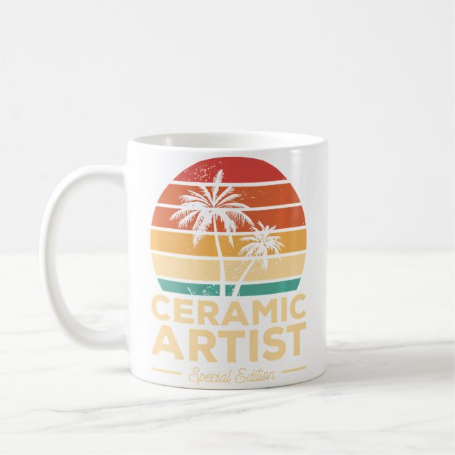 Ceramic Artist Pottery Coffee Mug (Left)