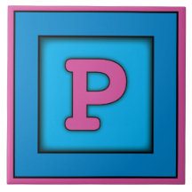 Ceramic Baby Tile - Letter P