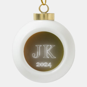 Ceramic Ball Decoration JK 2024 Orange Yellow