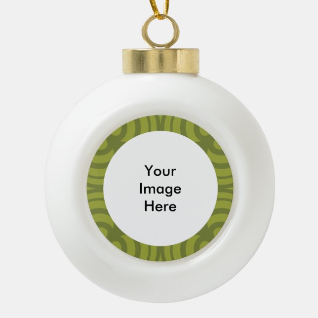 Ceramic Ball Green Frame Ornament! Christmas Ornament (Front)