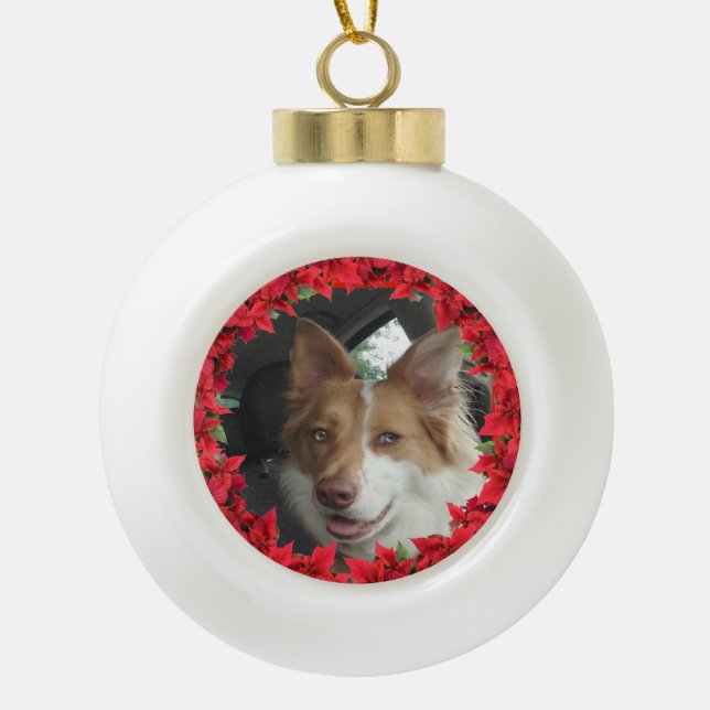 Ceramic Ball Pet Photo Framed Ornament (Front)