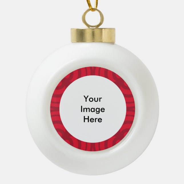 Ceramic Ball Red Frame Ornament! Christmas Ornament (Front)
