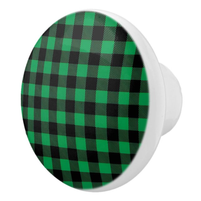 Ceramic Buffalo Plaid Knob (Right)