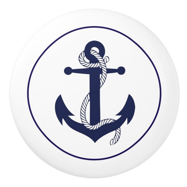 Ceramic Cabinet Knob-Anchor Ceramic Knob (Front)