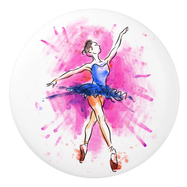 Ceramic Cabinet Knob-Ballerina Knob (Front)