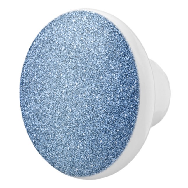 Ceramic Cabinet Knob-Blue Faux Glitter Knob (Right)