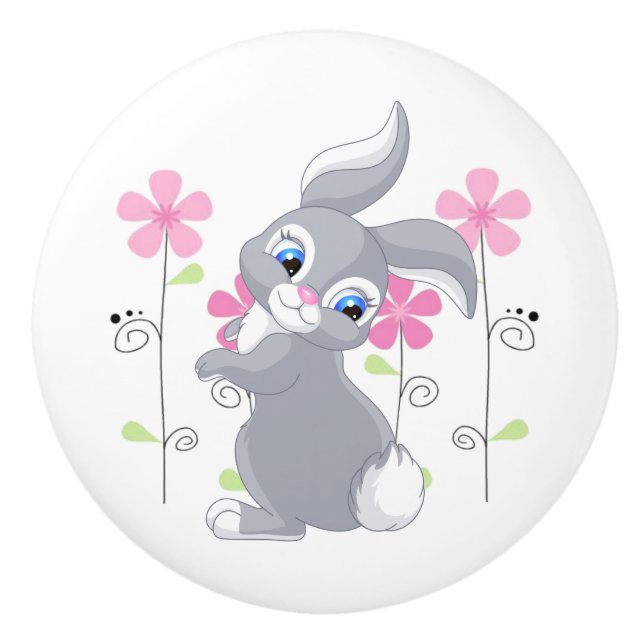 Ceramic Cabinet Knob-Bunny Knob (Front)