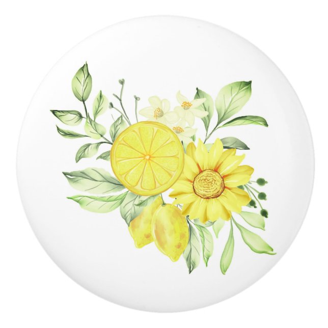 Ceramic Cabinet Knob-Lemons Ceramic Knob (Front)