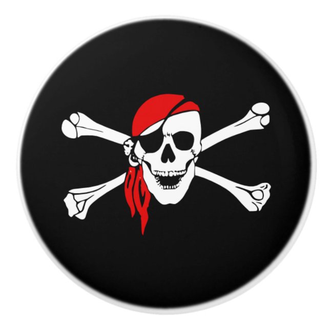 Ceramic Cabinet Knob-Pirate Knob (Front)