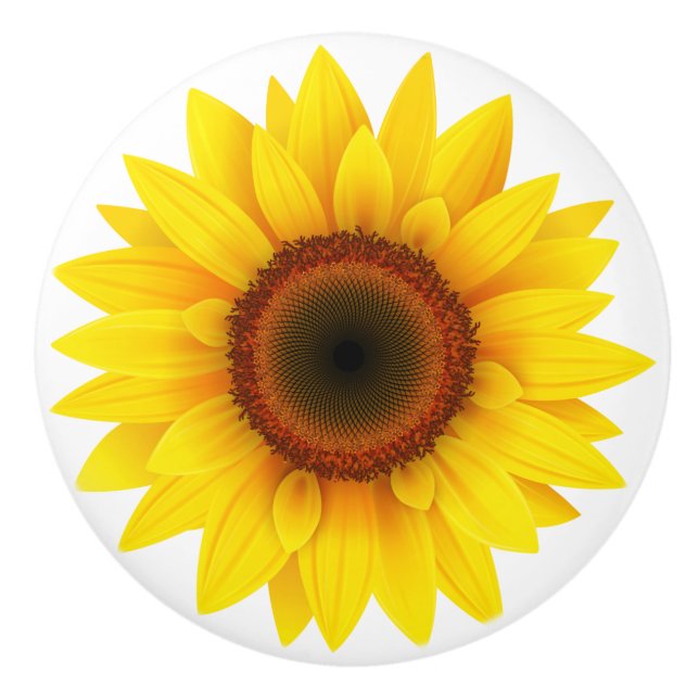 Ceramic Cabinet Knob-Sunflower Ceramic Knob (Front)