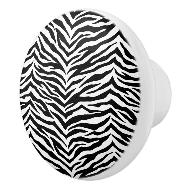 Ceramic Cabinet Knob-Zebra Print Ceramic Knob (Right)