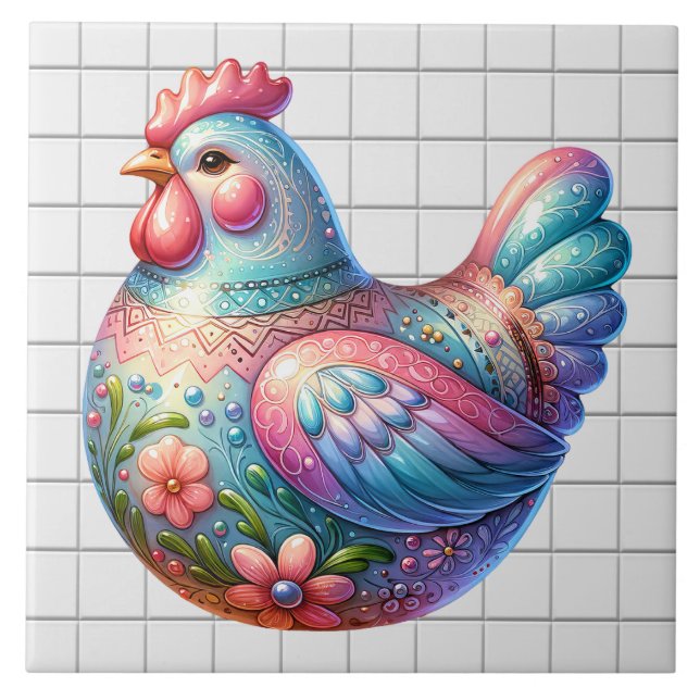 Ceramic Chicken  Ceramic Tile (Front)