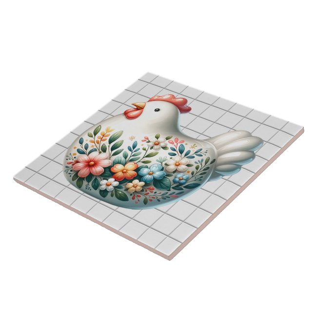 Ceramic Chicken  Ceramic Tile (Side)
