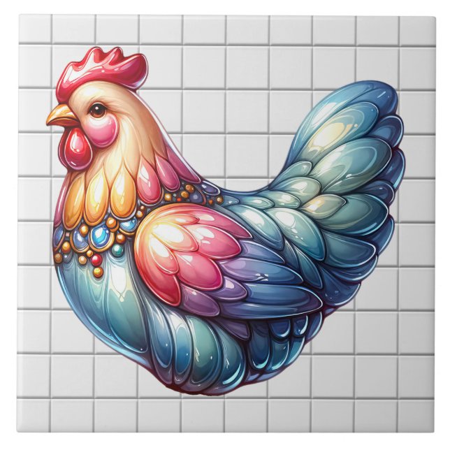 Ceramic Chicken  Ceramic Tile (Front)