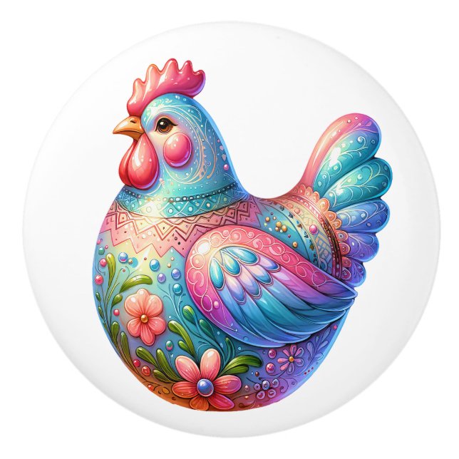 Ceramic Chicken Theme  Ceramic Knob (Front)