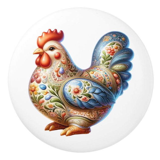 Ceramic Chicken Theme  Ceramic Knob (Front)
