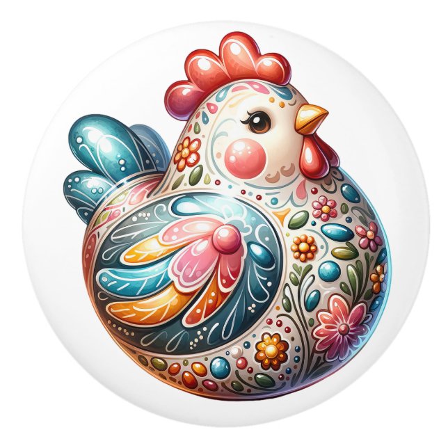 Ceramic Chicken Theme  Ceramic Knob (Front)