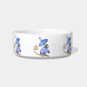 Ceramic chinoiserie monkey pet bowl