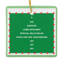 Ceramic Christmas Ornament with holiday words