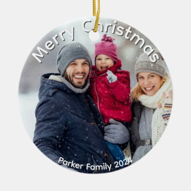 Ceramic Circle Christmas Ornament (Front)