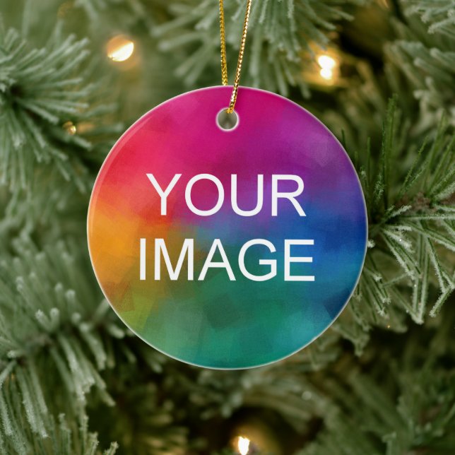Ceramic Circle Ornament Upload Your Photo Logo (Tree)