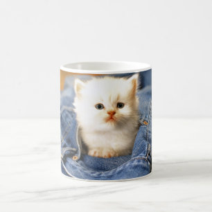Ceramic Coffee Mug-Blue Jean Kitten Coffee Mug