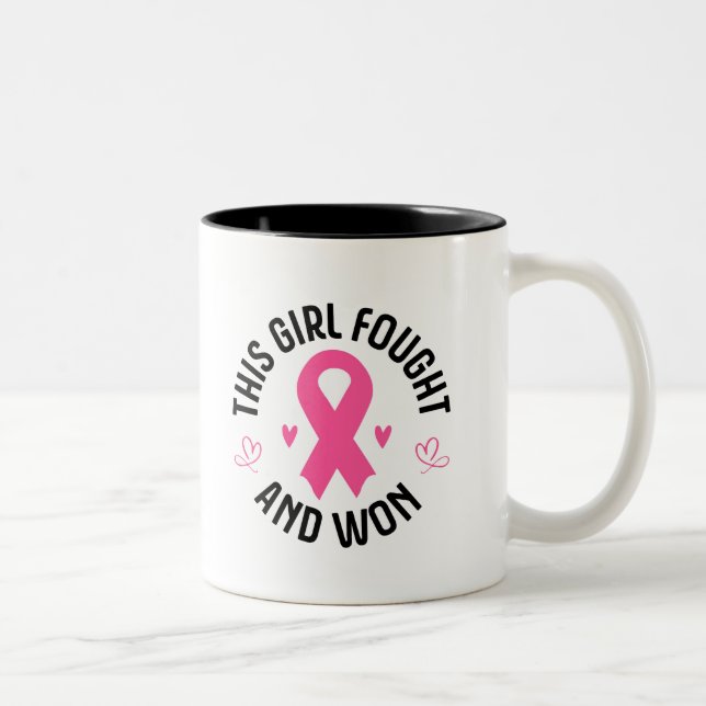 Ceramic Coffee Mug-Breast Cancer Two-Tone Coffee Mug (Right)