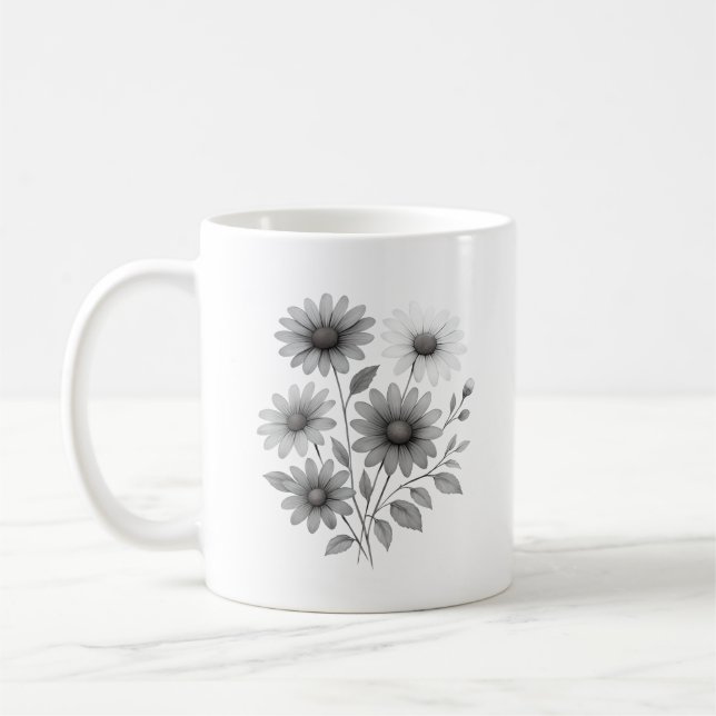 Ceramic Coffee Mug - Daisy Design - Corrine & Co (Left)