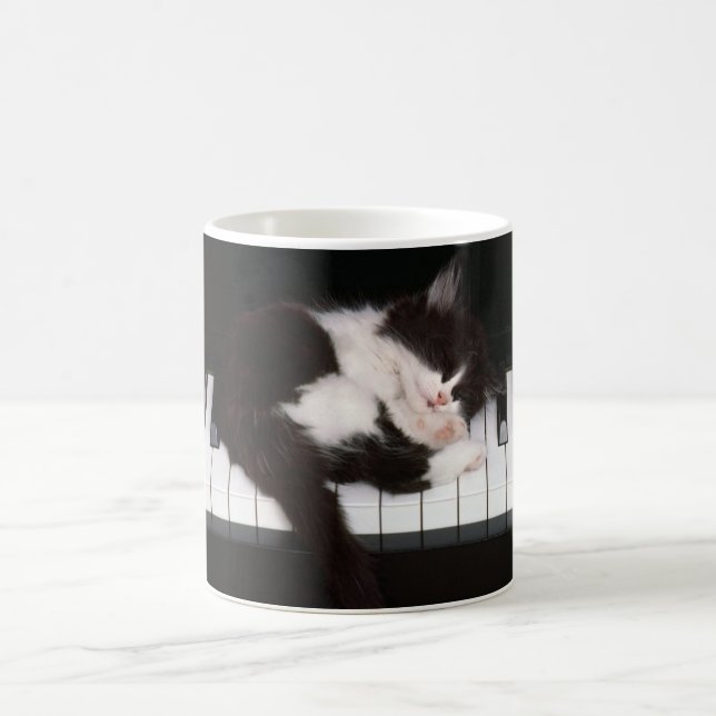 Ceramic Coffee Mug-Piano Kitten Coffee Mug (Center)