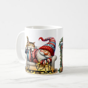 Ceramic Coffee Mug Sleeping Santa Gnome