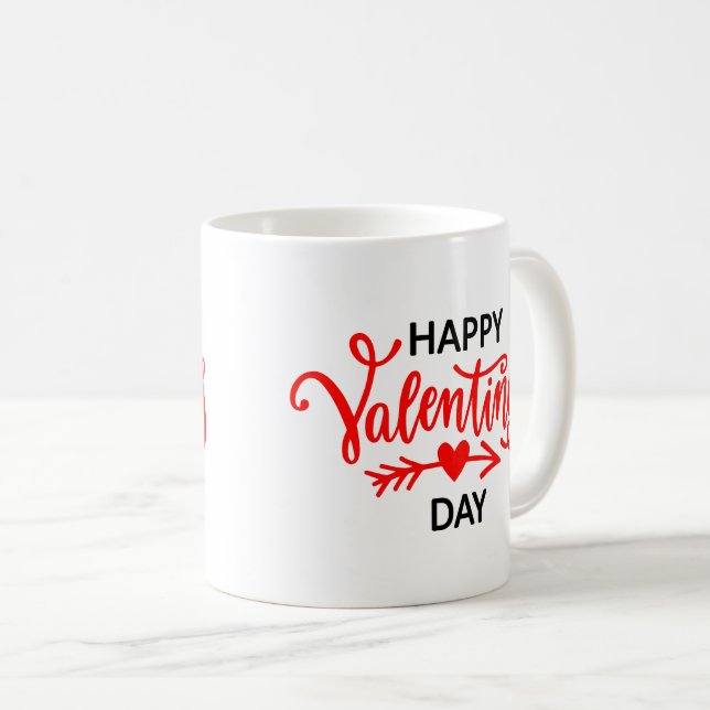 Ceramic Coffee Mug-Valentine Hearts Coffee Mug (Front Right)