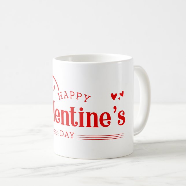 Ceramic Coffee Mug-Valentine Hearts Coffee Mug (Front Right)