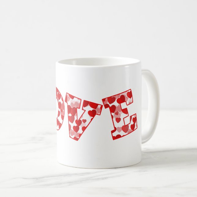 Ceramic Coffee Mug-Valentine Hearts Mug (Front Right)