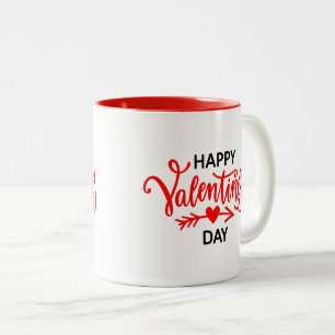 Ceramic Coffee Mug-Valentine Hearts Two-Tone Coffee Mug