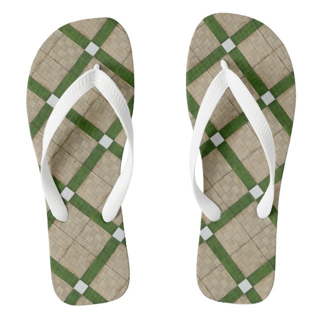 Ceramic Concrete Diagonal Tiles Mediterranean Thongs (Footbed)