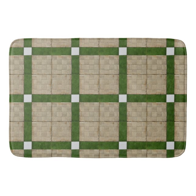 Ceramic Concrete Tiles Mediterranean Pattern Bath Mat (Front)