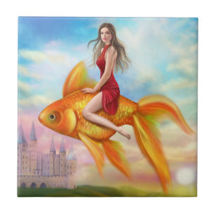 Ceramic Decorative Tiles Golden Fish