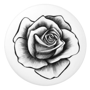 Ceramic Draw & Cupboard Door Knobs -Rose