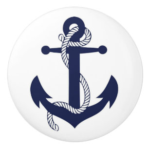 Ceramic Draw/Door Knobs - Nautical Anchor & Rope