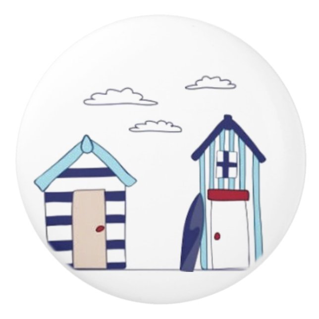 Ceramic Drawer/Door Knobs - Beach Hut (Front)