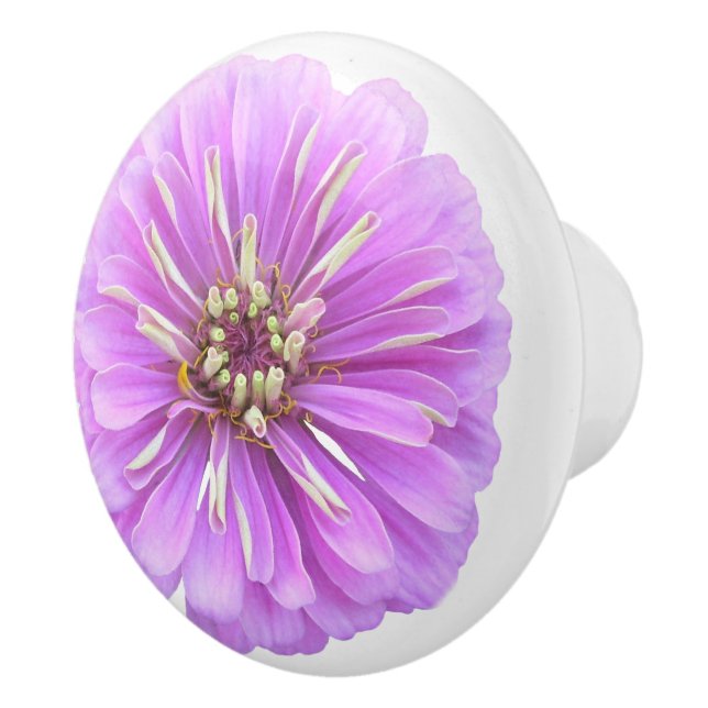 Ceramic Drawer/Door Pull - Lilac Zinnia (Right)