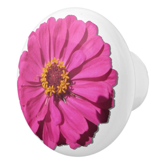 Ceramic Drawer/Door Pull - Magenta Zinnia (Right)