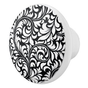 Ceramic Floral Swirl Knob