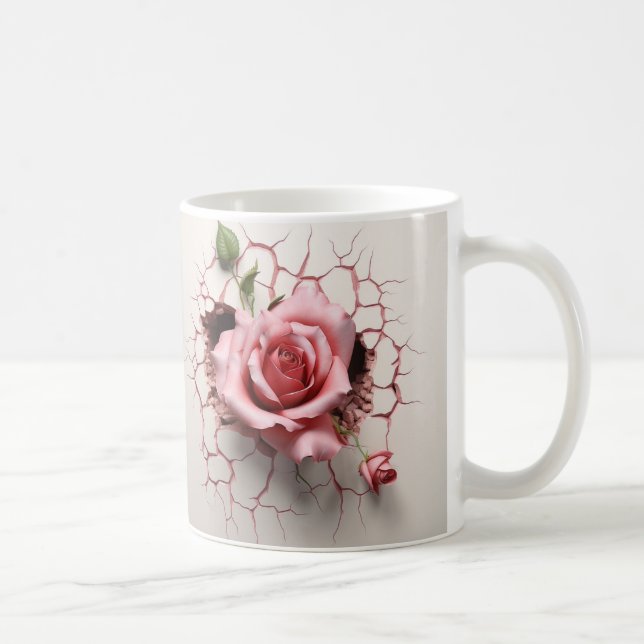 Ceramic Flower Mug Rose (Right)