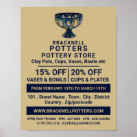 Ceramic Goblet, Pottery Store, Potters Advertising