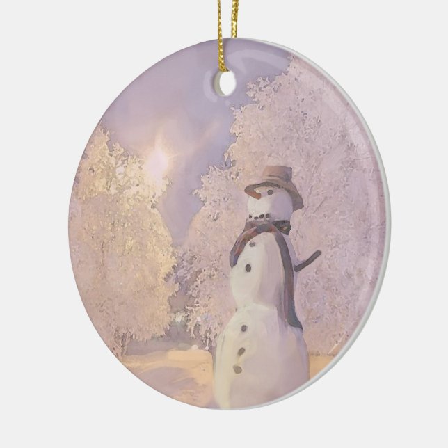 Ceramic Guardian Snowman Ornaments (Left)