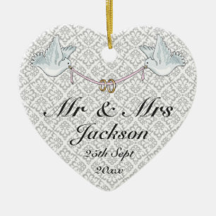 Ceramic Heart Ornament - Good Luck Wedding Charm 2