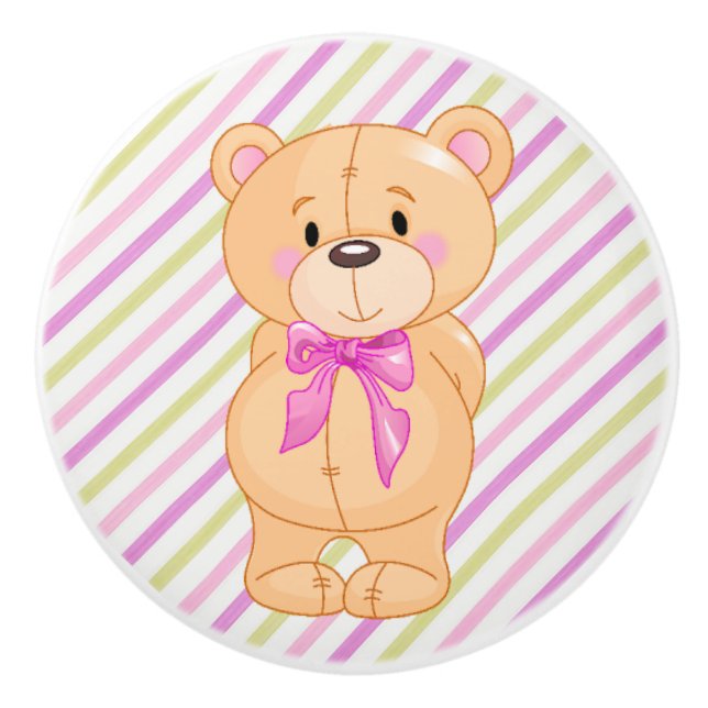 Ceramic Knob/Bear and Stripes Knob (Front)